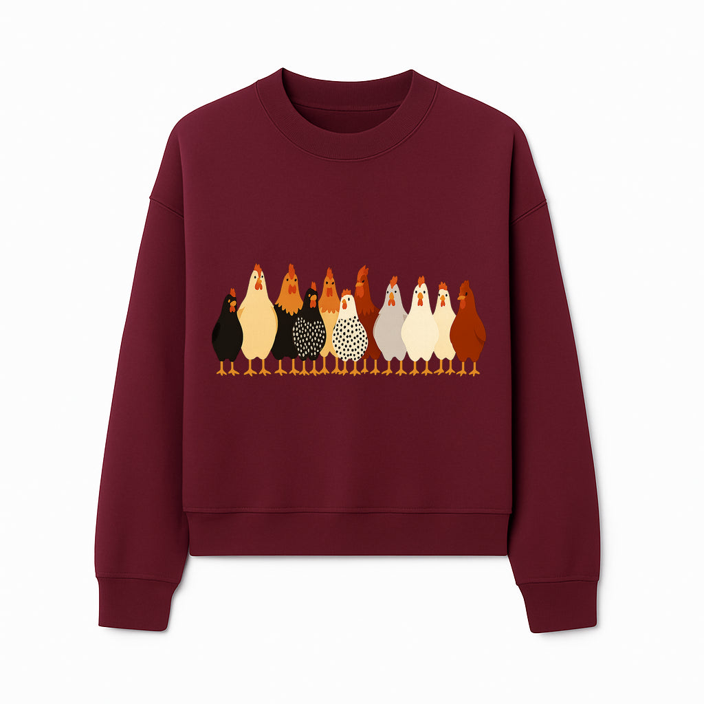 Colorful Chicken Collection Art Print - Farmhouse Decor, Cute Poultry Illustration, Kitchen Wall Art, Animal Lover Gift - Sweatshirt 1757922487717.jpg