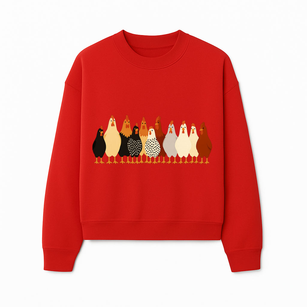 Colorful Chicken Collection Art Print - Farmhouse Decor, Cute Poultry Illustration, Kitchen Wall Art, Animal Lover Gift - Sweatshirt 1757922487992.jpg