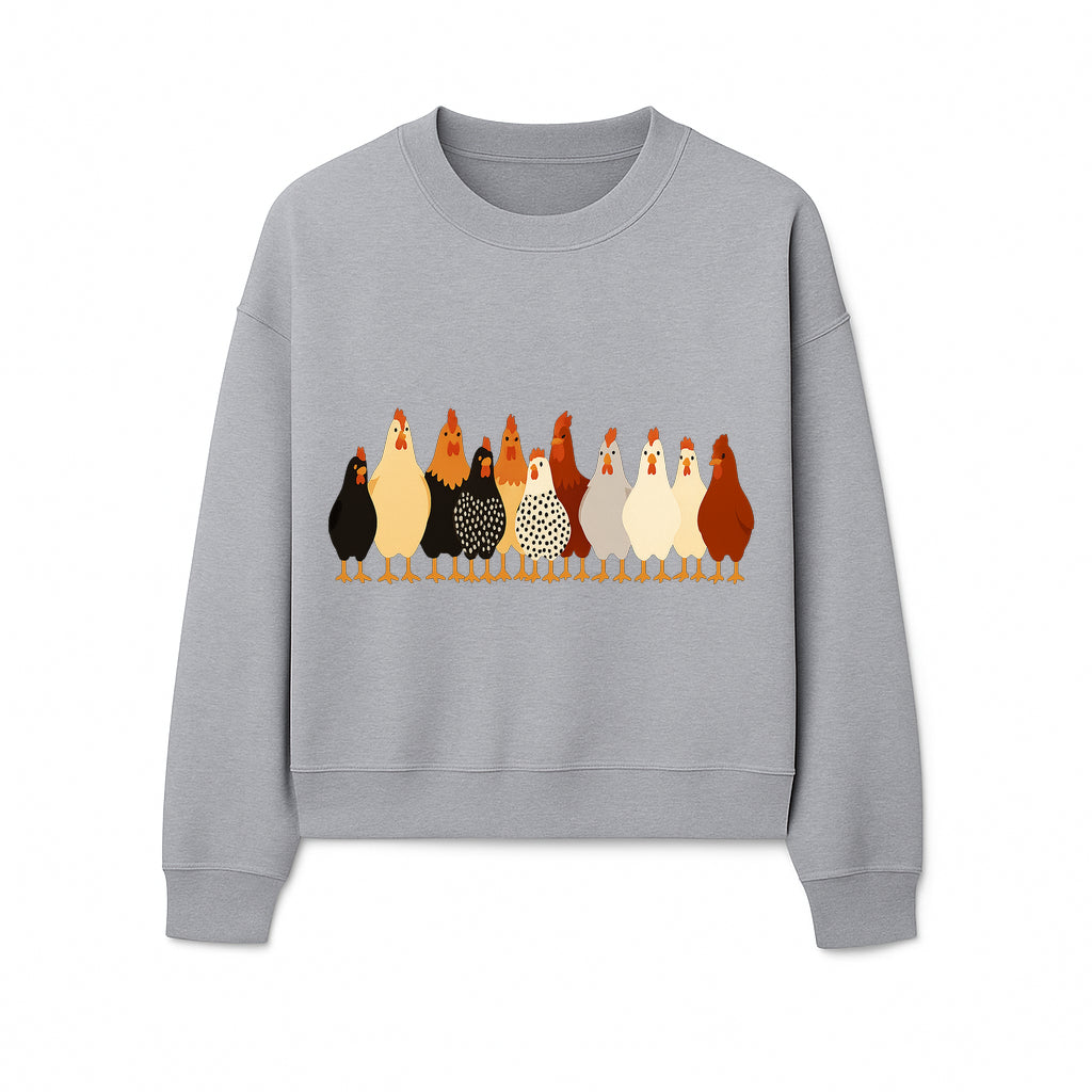 Colorful Chicken Collection Art Print - Farmhouse Decor, Cute Poultry Illustration, Kitchen Wall Art, Animal Lover Gift - Sweatshirt 1757922488154.jpg