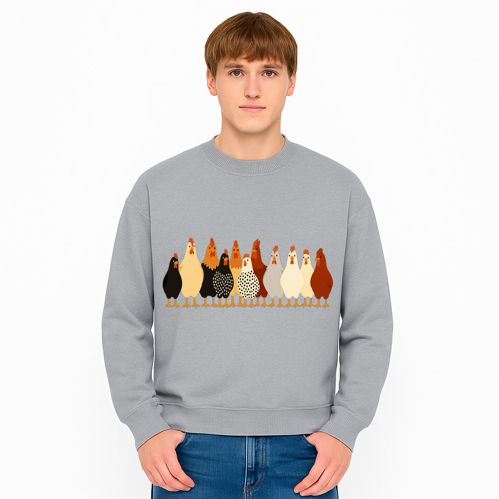 Colorful Chicken Collection Art Print - Farmhouse Decor, Cute Poultry Illustration, Kitchen Wall Art, Animal Lover Gift - Sweatshirt 1757922489473.jpg