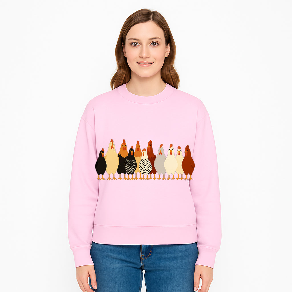 Colorful Chicken Collection Art Print - Farmhouse Decor, Cute Poultry Illustration, Kitchen Wall Art, Animal Lover Gift - Sweatshirt 1757922489613.jpg