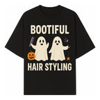 Bootiful Hair Styling Halloween Decor with Ghosts, Pumpkin, and Spider - Cute Salon Sign for Spooky Season - T-shirt 1757925832497.jpg