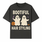Bootiful Hair Styling Halloween Decor with Ghosts, Pumpkin, and Spider - Cute Salon Sign for Spooky Season - T-shirt 1757925832626.jpg