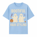 Bootiful Hair Styling Halloween Decor with Ghosts, Pumpkin, and Spider - Cute Salon Sign for Spooky Season - T-shirt 1757925833025.jpg