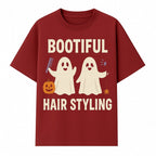 Bootiful Hair Styling Halloween Decor with Ghosts, Pumpkin, and Spider - Cute Salon Sign for Spooky Season - T-shirt 1757925833273.jpg