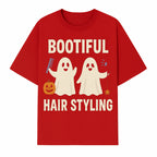 Bootiful Hair Styling Halloween Decor with Ghosts, Pumpkin, and Spider - Cute Salon Sign for Spooky Season - T-shirt 1757925833543.jpg
