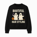 Bootiful Hair Styling Halloween Decor with Ghosts, Pumpkin, and Spider - Cute Salon Sign for Spooky Season - Sweatshirt 1757925835316.jpg