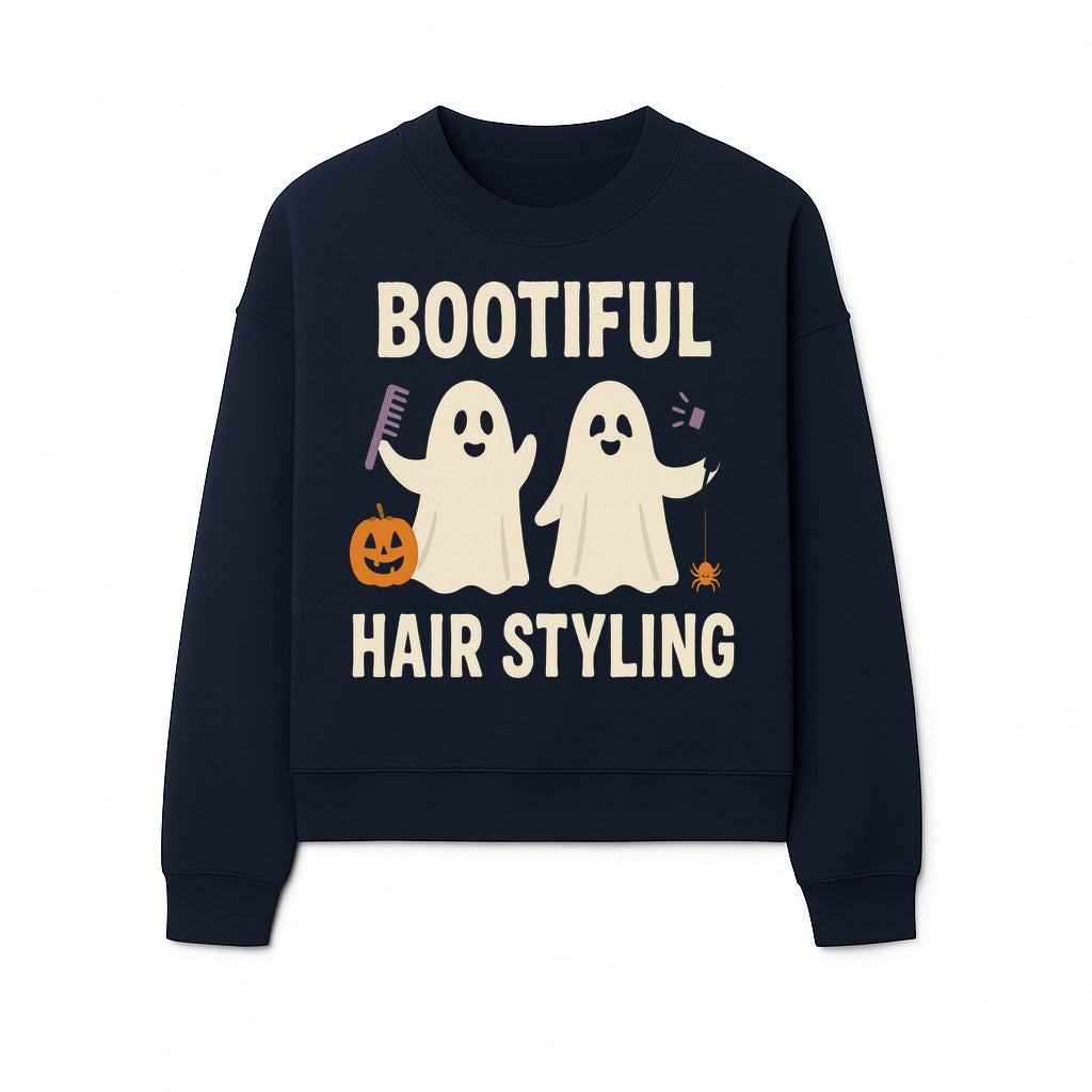 Bootiful Hair Styling Halloween Decor with Ghosts, Pumpkin, and Spider - Cute Salon Sign for Spooky Season - Sweatshirt 1757925836291.jpg