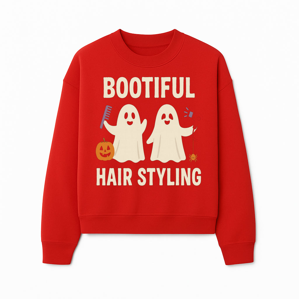 Bootiful Hair Styling Halloween Decor with Ghosts, Pumpkin, and Spider - Cute Salon Sign for Spooky Season - Sweatshirt 1757925836446.jpg