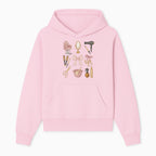 Beauty Salon Essentials Art Print | Hair Styling Tools, Chair, Mirror, Scissors, Bow | Feminine Decor for Styling Room - Hoodie 1757925836880.jpg