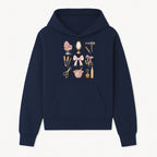 Beauty Salon Essentials Art Print | Hair Styling Tools, Chair, Mirror, Scissors, Bow | Feminine Decor for Styling Room - Hoodie 1757925837170.jpg