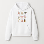 Beauty Salon Essentials Art Print | Hair Styling Tools, Chair, Mirror, Scissors, Bow | Feminine Decor for Styling Room - Hoodie 1757925837590.jpg