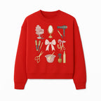 Beauty Salon Essentials Art Print | Hair Styling Tools, Chair, Mirror, Scissors, Bow | Feminine Decor for Styling Room - Sweatshirt 1757925843430.jpg