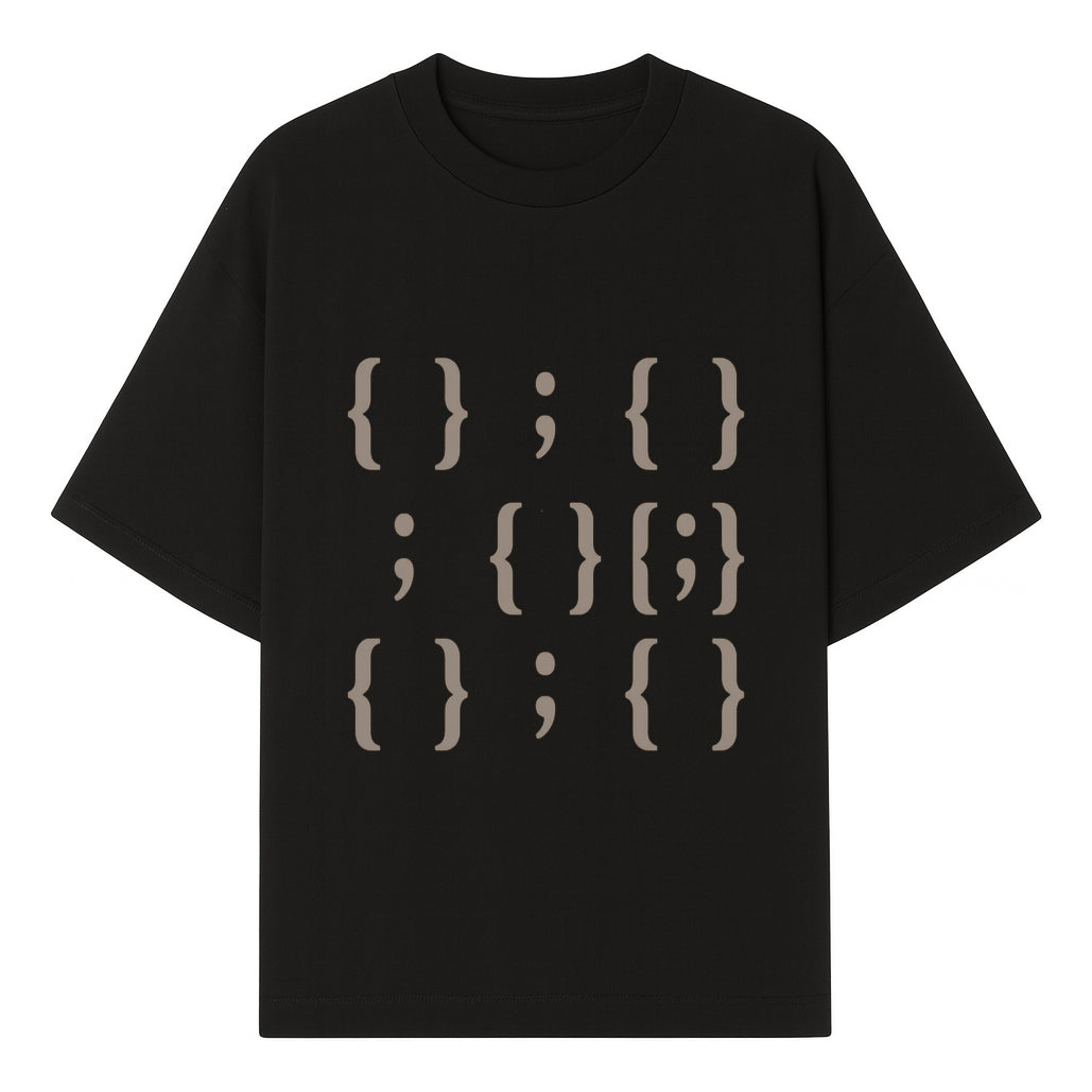 Abstract Typography Wall Art | Modern Design with Brackets and Semicolons | Minimalist Decor for Home or Office - T-shirt 1758004717095.jpg