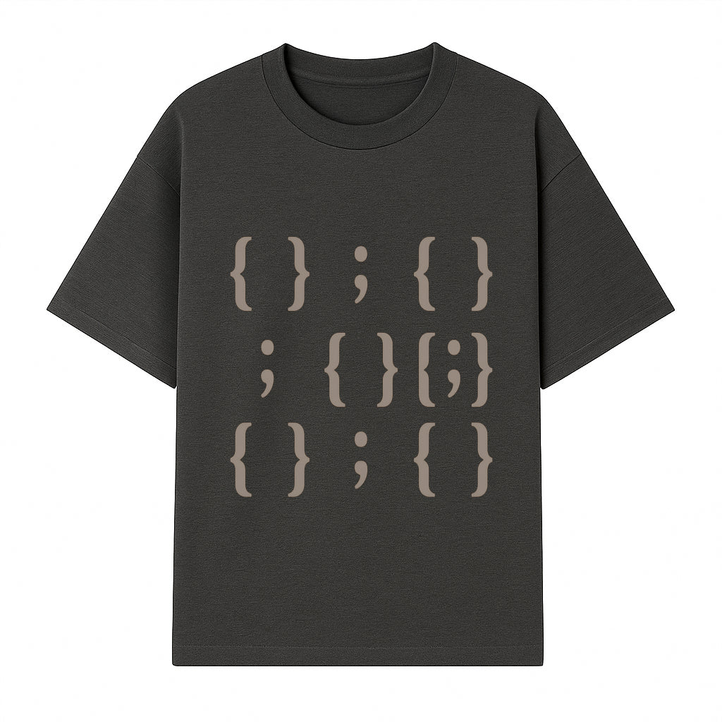 Abstract Typography Wall Art | Modern Design with Brackets and Semicolons | Minimalist Decor for Home or Office - T-shirt 1758004717240.jpg