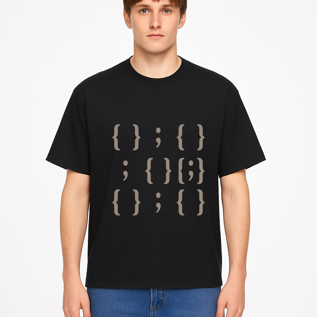 Abstract Typography Wall Art | Modern Design with Brackets and Semicolons | Minimalist Decor for Home or Office - T-shirt 1758004719988.jpg