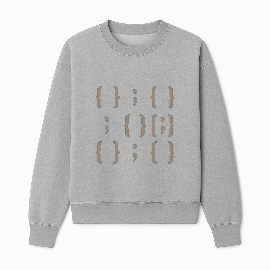 Abstract Typography Wall Art | Modern Design with Brackets and Semicolons | Minimalist Decor for Home or Office - Sweatshirt 1758004720297.jpg