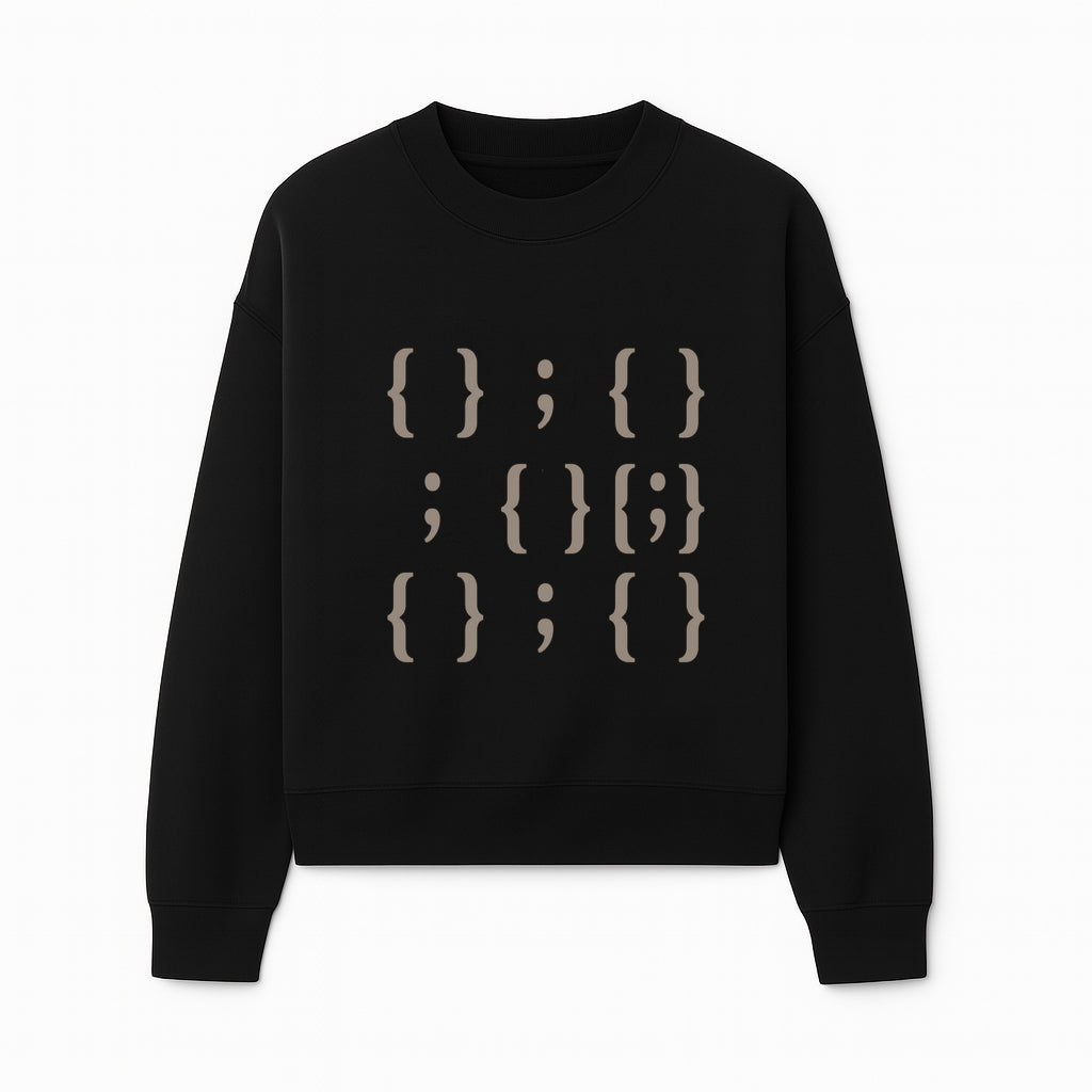 Abstract Typography Wall Art | Modern Design with Brackets and Semicolons | Minimalist Decor for Home or Office - Sweatshirt 1758004720450.jpg