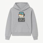 Cat Lover's Desk Decor: 'I Work on Computers' Cute Cat Laptop Design for Tech Enthusiasts and Pet Owners - Hoodie 1758004722640.jpg