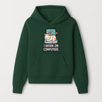 Cat Lover's Desk Decor: 'I Work on Computers' Cute Cat Laptop Design for Tech Enthusiasts and Pet Owners - Hoodie 1758004723217.jpg