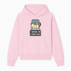 Cat Lover's Desk Decor: 'I Work on Computers' Cute Cat Laptop Design for Tech Enthusiasts and Pet Owners - Hoodie 1758004723739.jpg