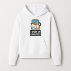 Cat Lover's Desk Decor: 'I Work on Computers' Cute Cat Laptop Design for Tech Enthusiasts and Pet Owners - Hoodie 1758004724564.jpg