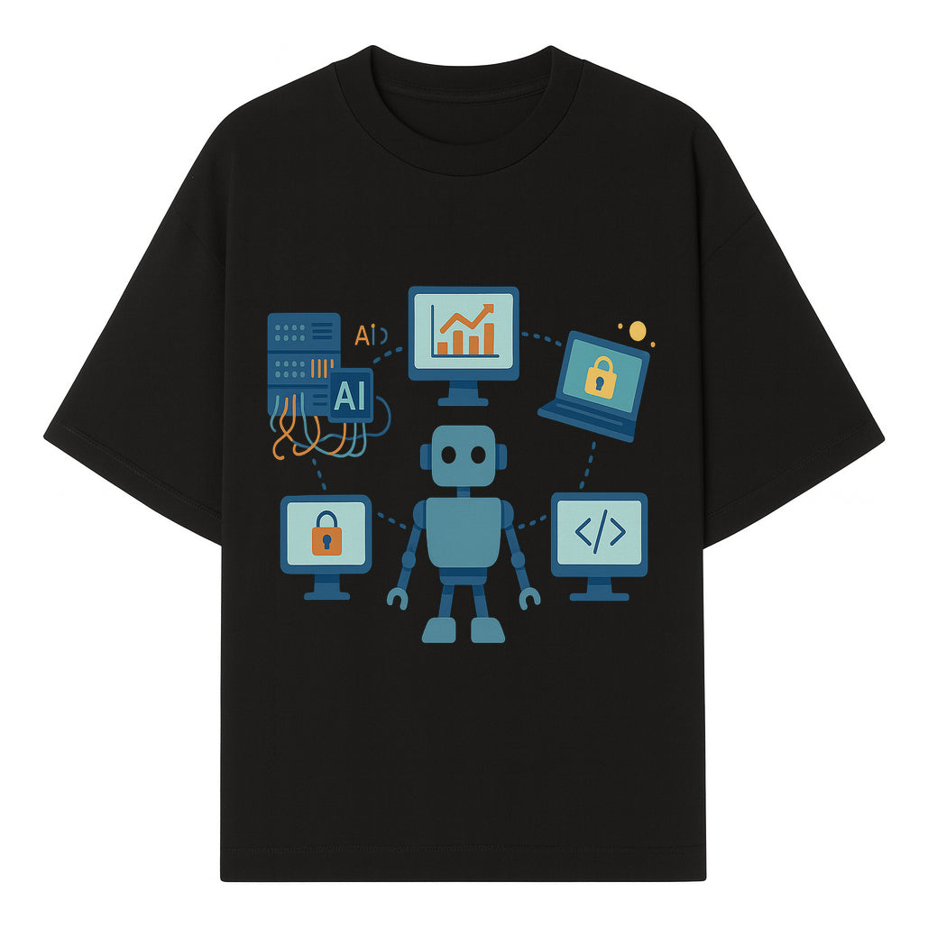 AI Robot Technology Illustration for Data Security, Analytics, and Coding - Digital Art Print for Tech Enthusiasts - T-shirt 1758004725277.jpg
