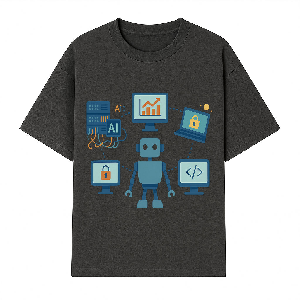 AI Robot Technology Illustration for Data Security, Analytics, and Coding - Digital Art Print for Tech Enthusiasts - T-shirt 1758004725414.jpg