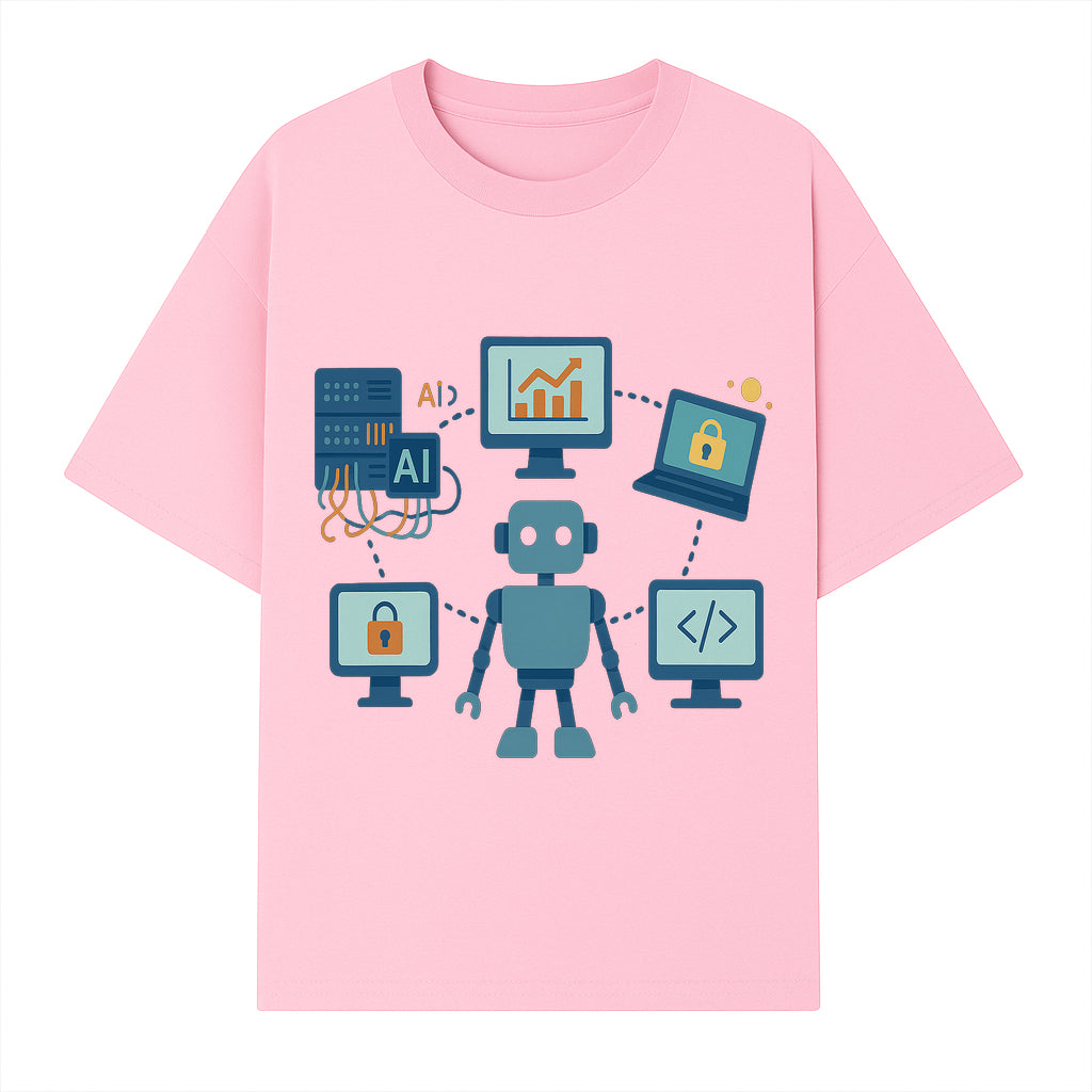 AI Robot Technology Illustration for Data Security, Analytics, and Coding - Digital Art Print for Tech Enthusiasts - T-shirt 1758004726026.jpg