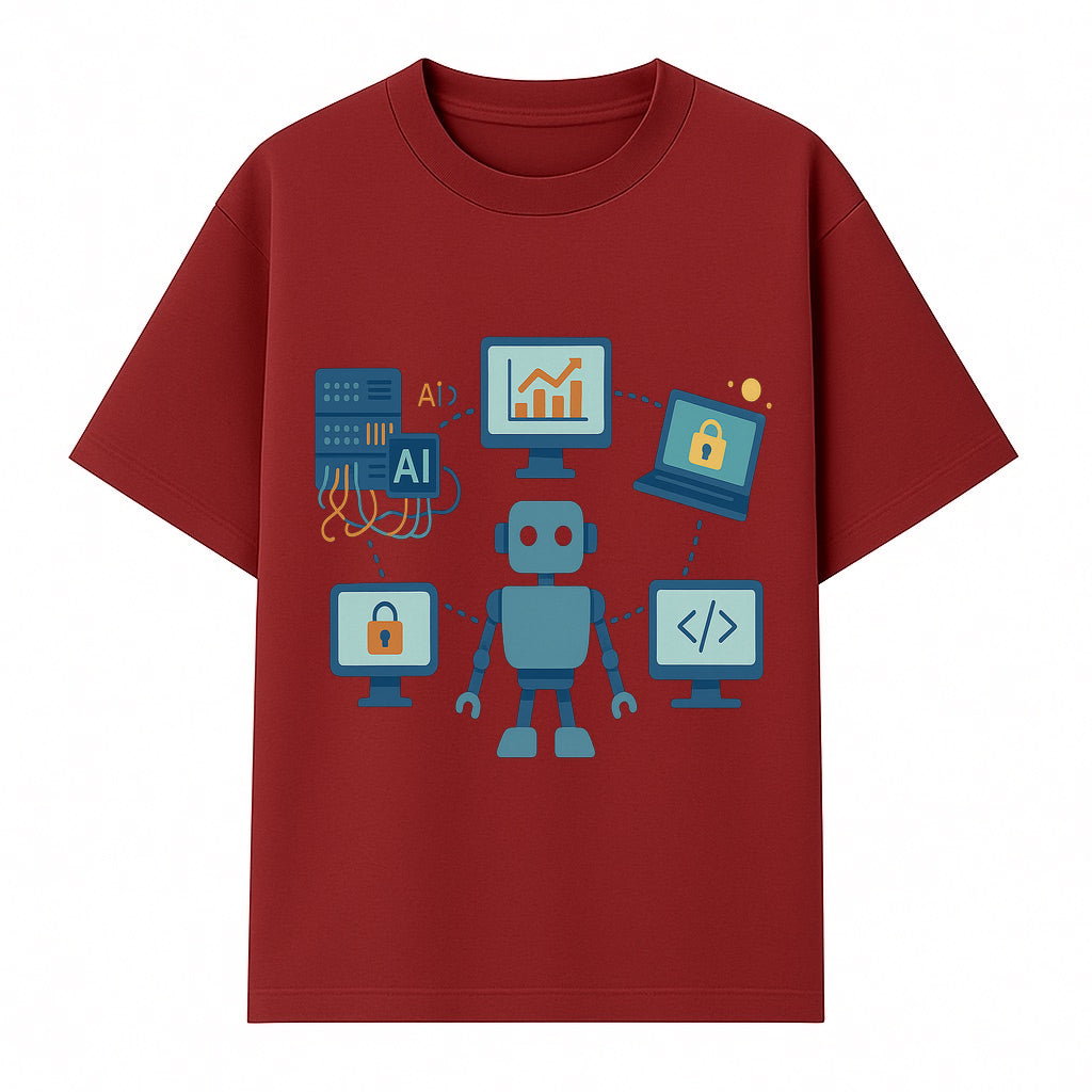 AI Robot Technology Illustration for Data Security, Analytics, and Coding - Digital Art Print for Tech Enthusiasts - T-shirt 1758004726181.jpg