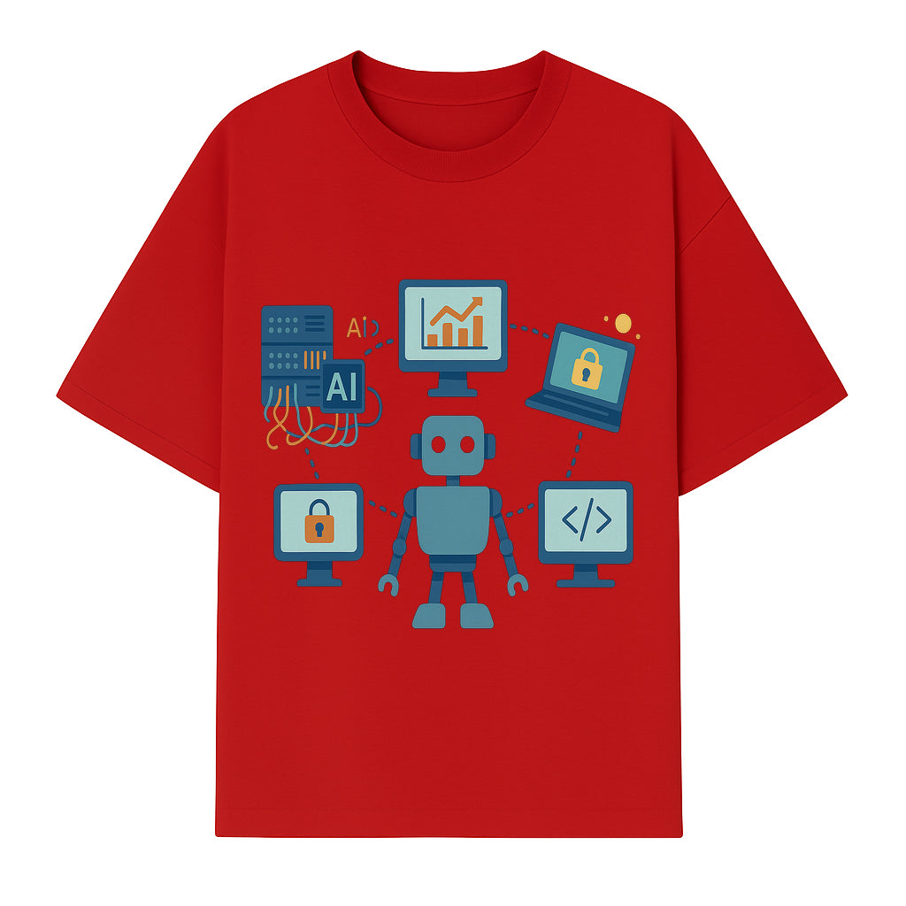 AI Robot Technology Illustration for Data Security, Analytics, and Coding - Digital Art Print for Tech Enthusiasts - T-shirt 1758004726530.jpg