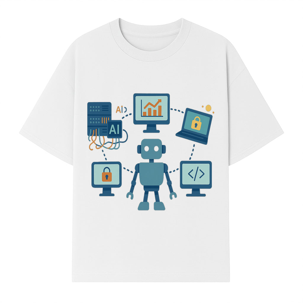 AI Robot Technology Illustration for Data Security, Analytics, and Coding - Digital Art Print for Tech Enthusiasts - T-shirt 1758004726858.jpg