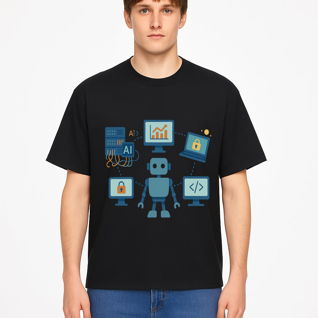 AI Robot Technology Illustration for Data Security, Analytics, and Coding - Digital Art Print for Tech Enthusiasts - T-shirt 1758004728023.jpg
