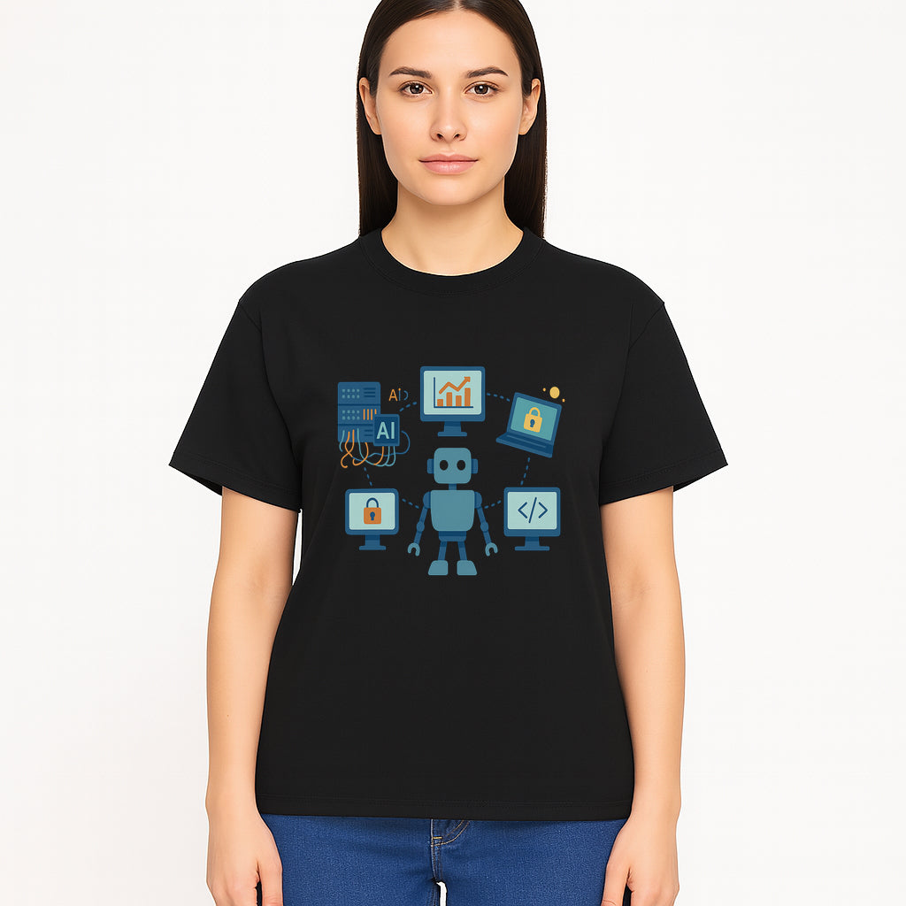 AI Robot Technology Illustration for Data Security, Analytics, and Coding - Digital Art Print for Tech Enthusiasts - T-shirt 1758004728181.jpg