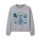 AI Robot Technology Illustration for Data Security, Analytics, and Coding - Digital Art Print for Tech Enthusiasts - Sweatshirt 1758004729806.jpg