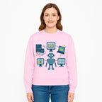 AI Robot Technology Illustration for Data Security, Analytics, and Coding - Digital Art Print for Tech Enthusiasts - Sweatshirt 1758004731234.jpg
