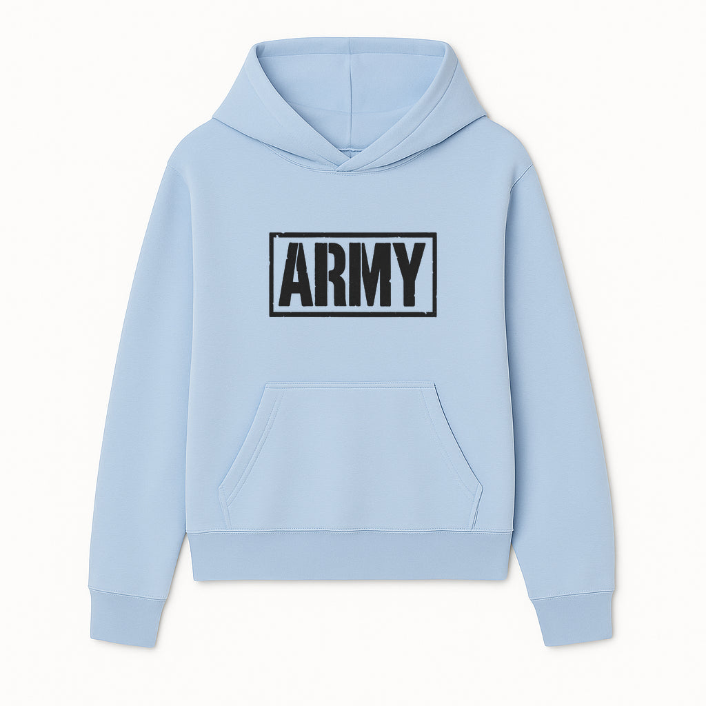 Bold 'ARMY' Graphic Print Wall Art Decor - Military-Inspired Home Decoration - Perfect for Veterans and Army Enthusiasts - Hoodie 1758008558419.jpg