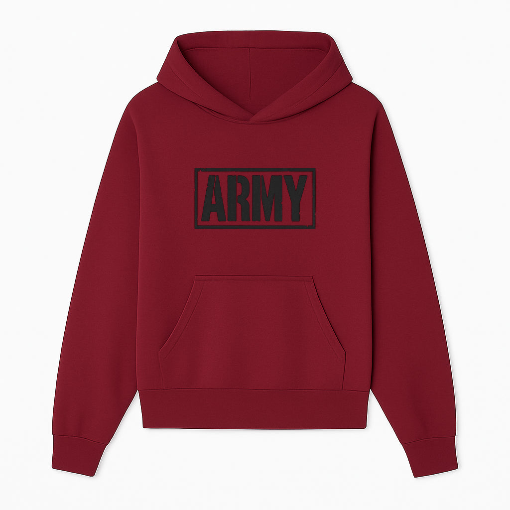 Bold 'ARMY' Graphic Print Wall Art Decor - Military-Inspired Home Decoration - Perfect for Veterans and Army Enthusiasts - Hoodie 1758008558668.jpg