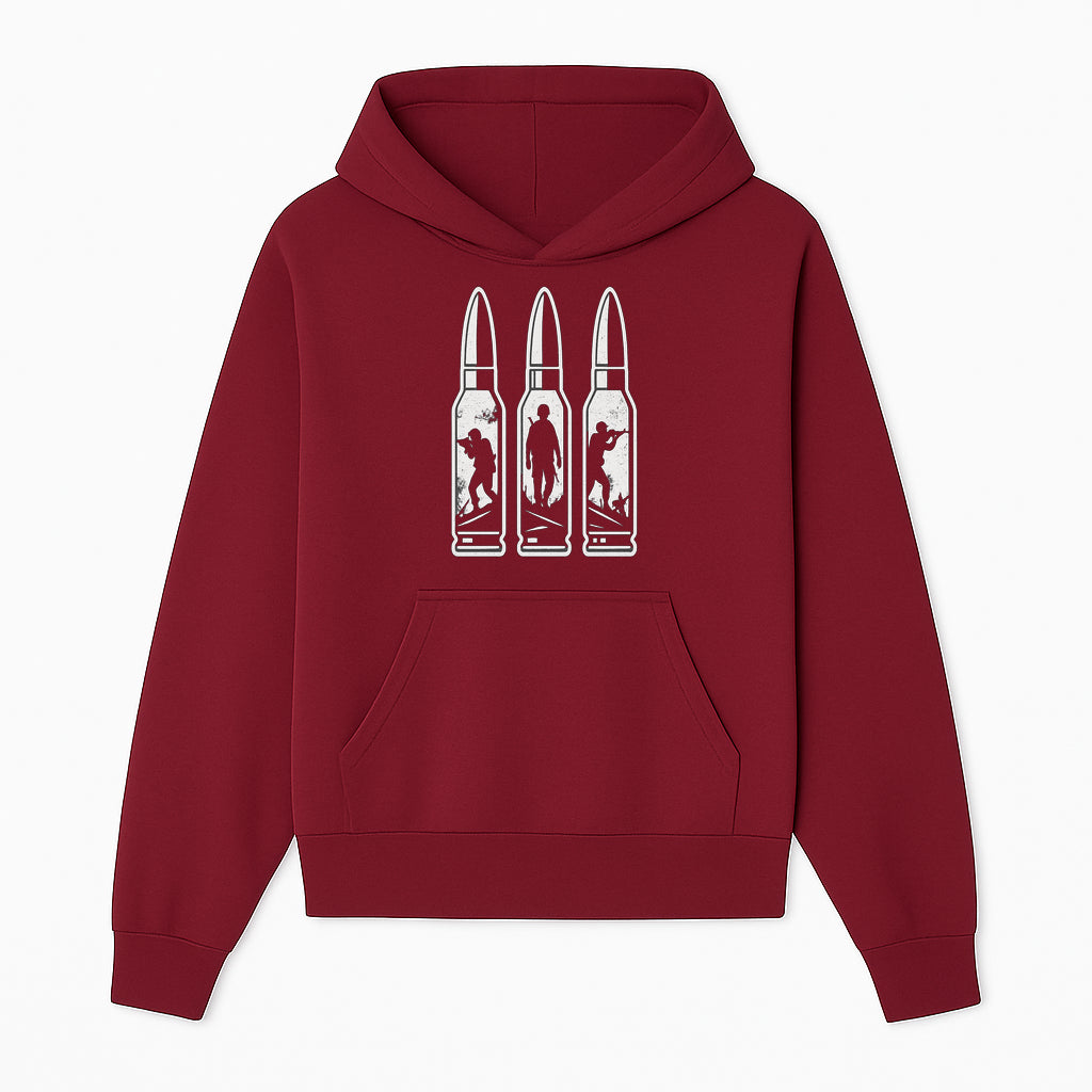 Bullet Art Print with Soldier Silhouettes | Military Decor | Unique Wall Art for Gun Enthusiasts | Home or Office Decoration - Hoodie 1758008560070.jpg