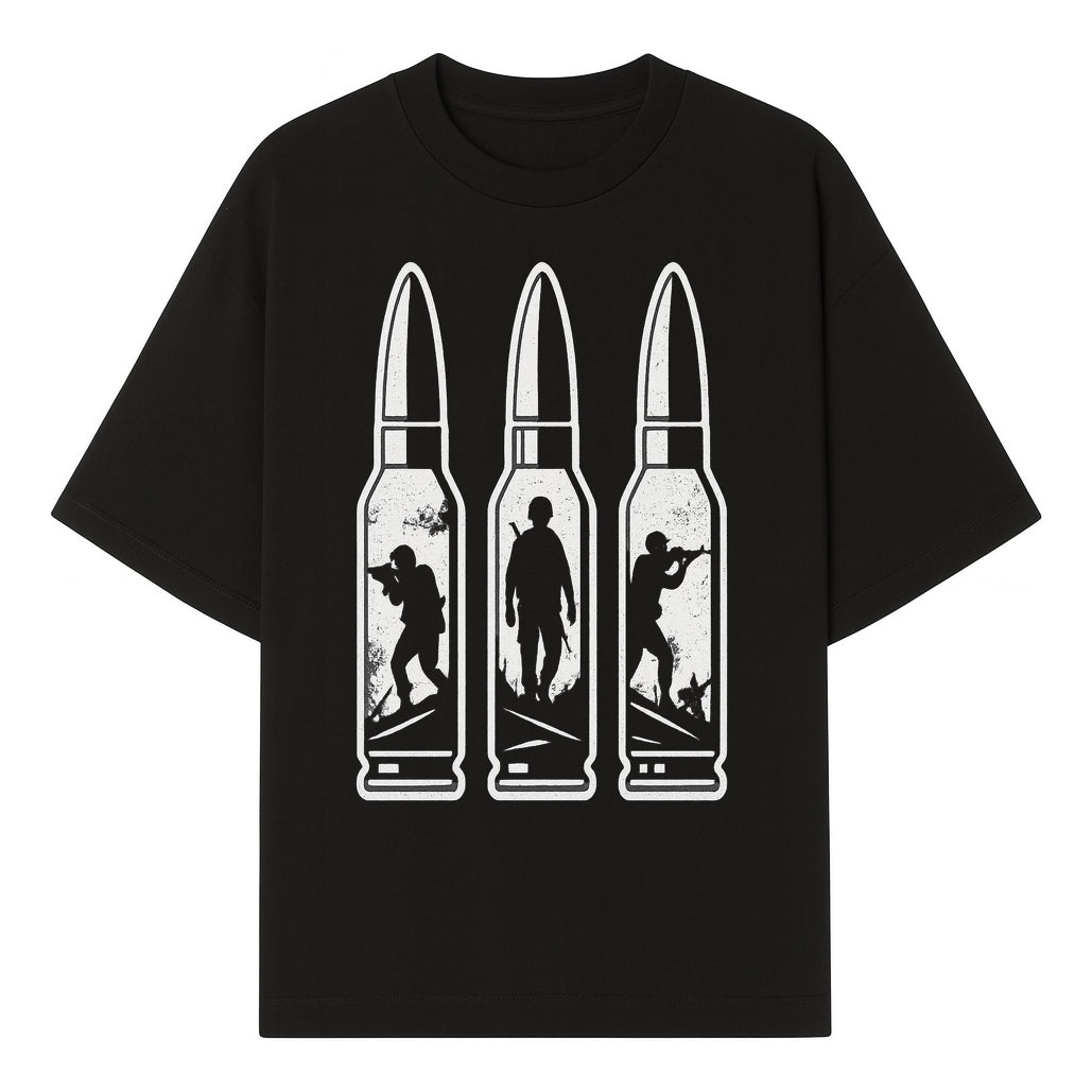 Bullet Art Print with Soldier Silhouettes | Military Decor | Unique Wall Art for Gun Enthusiasts | Home or Office Decoration - T-shirt 1758008562245.jpg