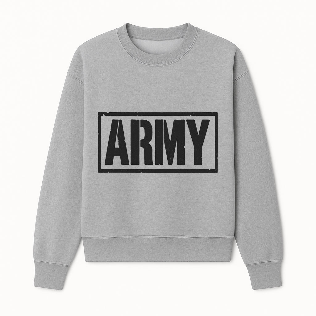 Bold 'ARMY' Graphic Print Wall Art Decor - Military-Inspired Home Decoration - Perfect for Veterans and Army Enthusiasts - Sweatshirt 1758008563407.jpg