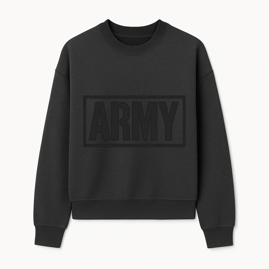 Bold 'ARMY' Graphic Print Wall Art Decor - Military-Inspired Home Decoration - Perfect for Veterans and Army Enthusiasts - Sweatshirt 1758008563680.jpg