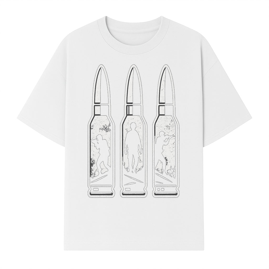 Bullet Art Print with Soldier Silhouettes | Military Decor | Unique Wall Art for Gun Enthusiasts | Home or Office Decoration - T-shirt 1758008563717.jpg