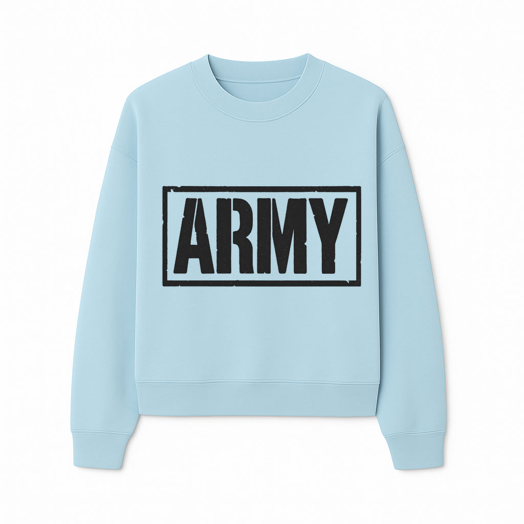 Bold 'ARMY' Graphic Print Wall Art Decor - Military-Inspired Home Decoration - Perfect for Veterans and Army Enthusiasts - Sweatshirt 1758008564093.jpg
