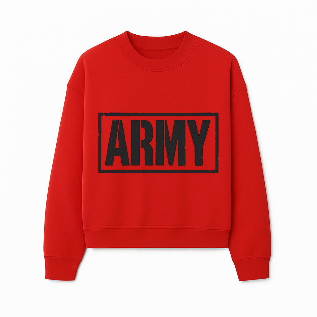Bold 'ARMY' Graphic Print Wall Art Decor - Military-Inspired Home Decoration - Perfect for Veterans and Army Enthusiasts - Sweatshirt 1758008564600.jpg