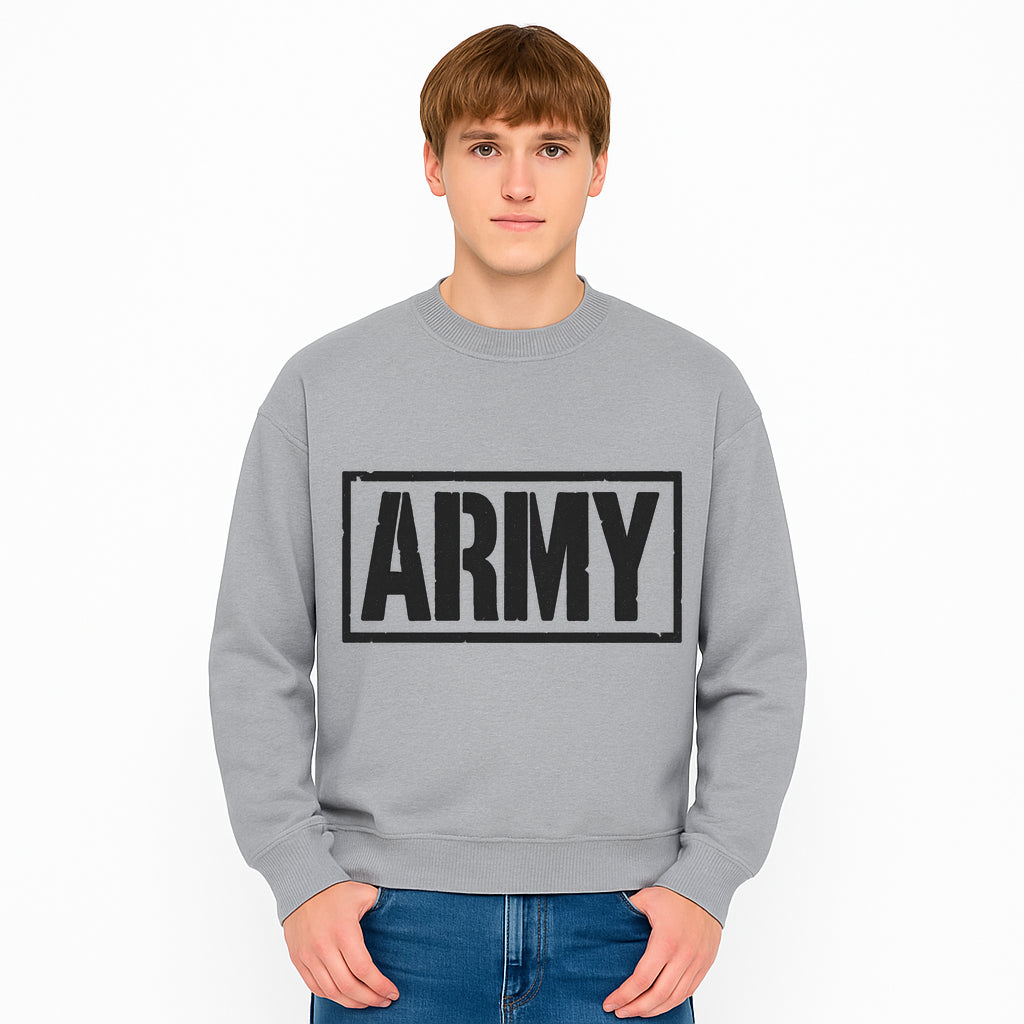 Bold 'ARMY' Graphic Print Wall Art Decor - Military-Inspired Home Decoration - Perfect for Veterans and Army Enthusiasts - Sweatshirt 1758008566024.jpg