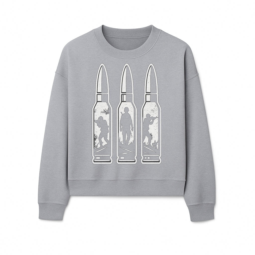 Bullet Art Print with Soldier Silhouettes | Military Decor | Unique Wall Art for Gun Enthusiasts | Home or Office Decoration - Sweatshirt 1758008566918.jpg