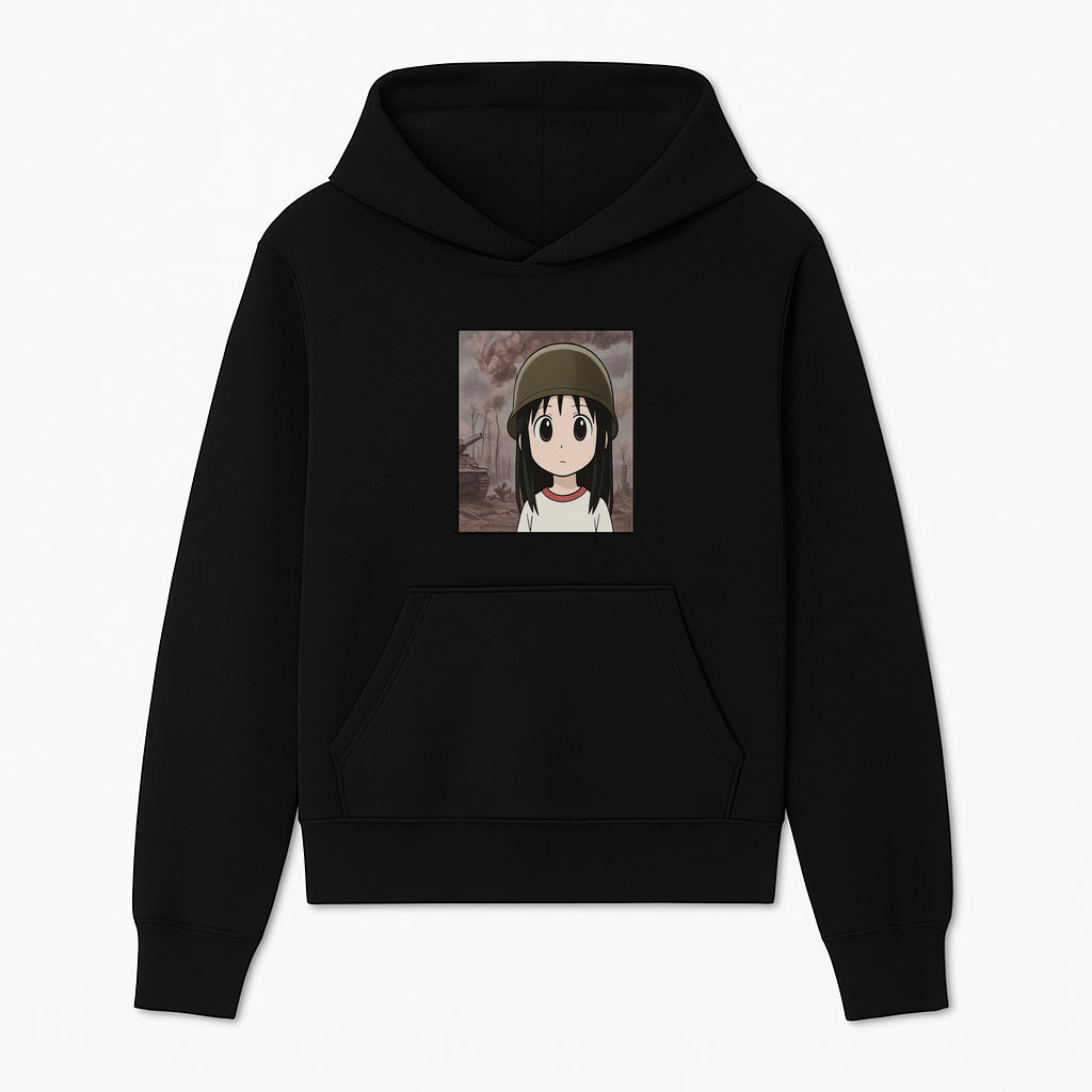 Anime Girl in Military Helmet Art Print - War Theme, Vintage Style, Character Illustration for Home Decor, Gifts for Fans - Hoodie 1758008575251.jpg