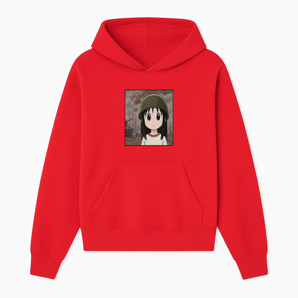 Anime Girl in Military Helmet Art Print - War Theme, Vintage Style, Character Illustration for Home Decor, Gifts for Fans - Hoodie 1758008576450.jpg