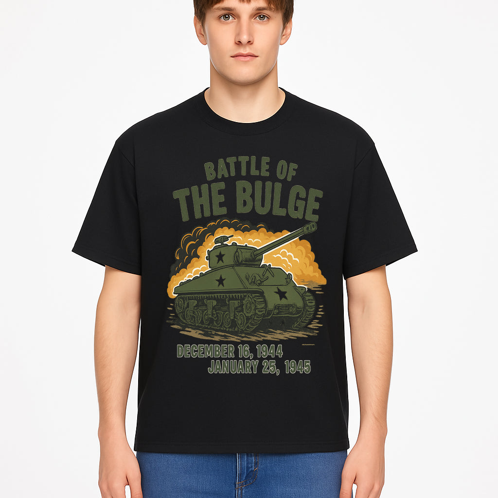 Battle of the Bulge Tank Art Print | WWII Historical Decor | December 16, 1944 - January 25, 1945 | Military Wall Art - T-shirt 1758008580817.jpg